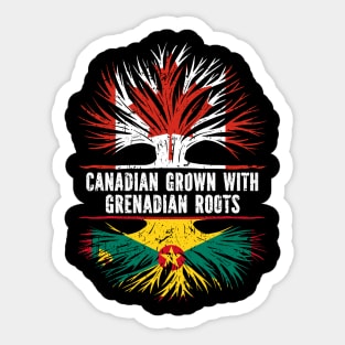 Canadian Grown with Grenadian Roots Canada Flag Sticker